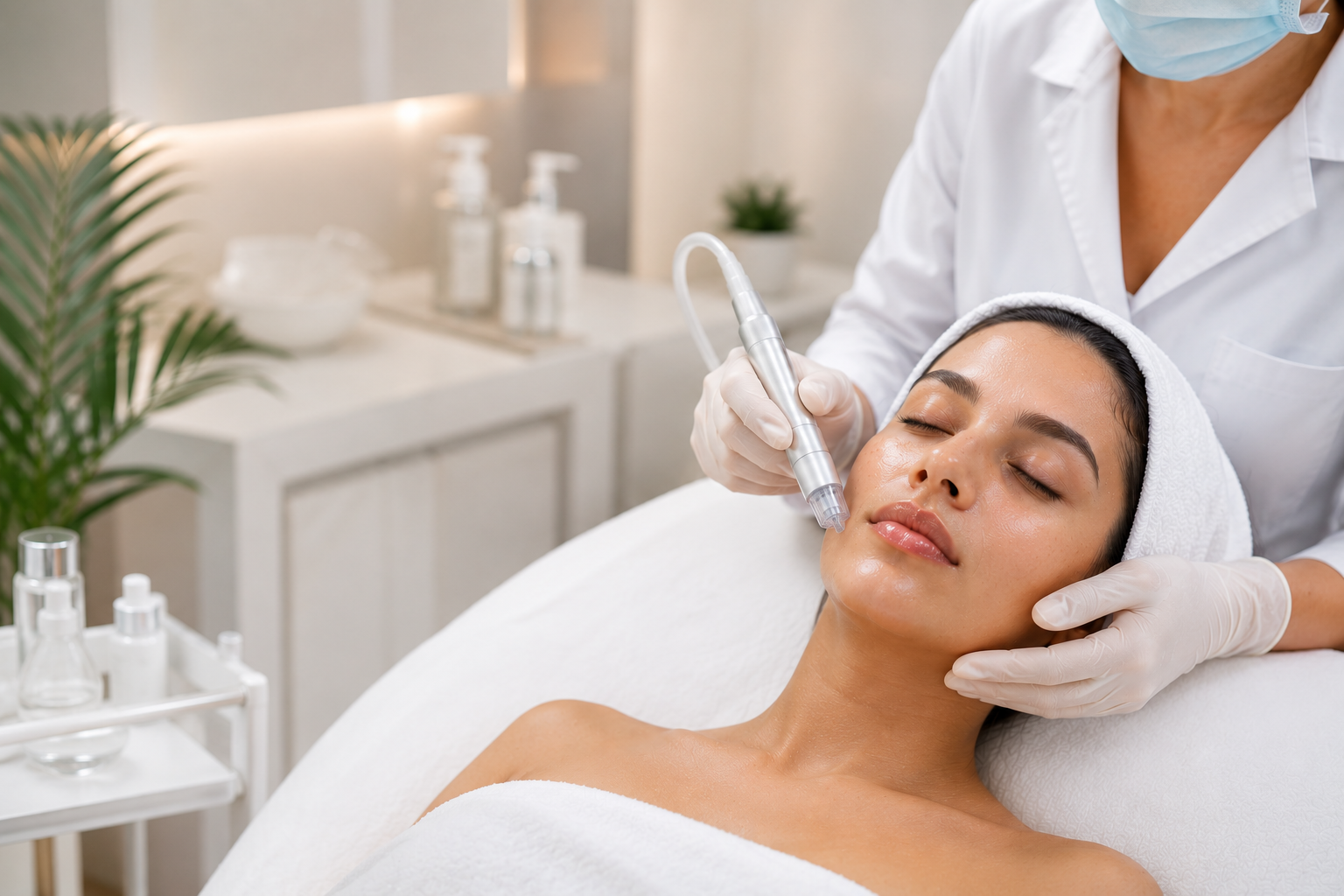 Clinical anti ageing clear glowing skin concept
