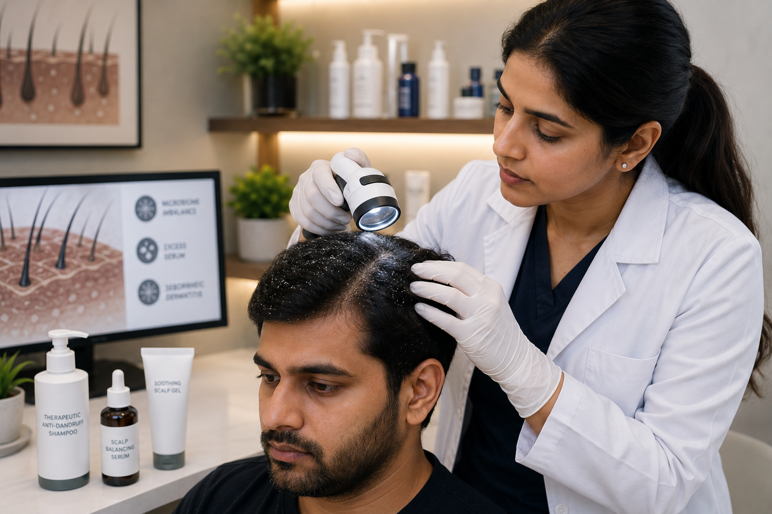 Dermatological clinical scalp analysis and checkup