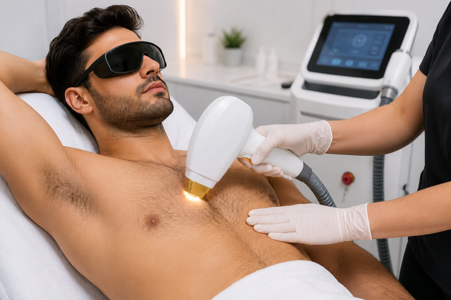 Clinical laser hair removal treatment