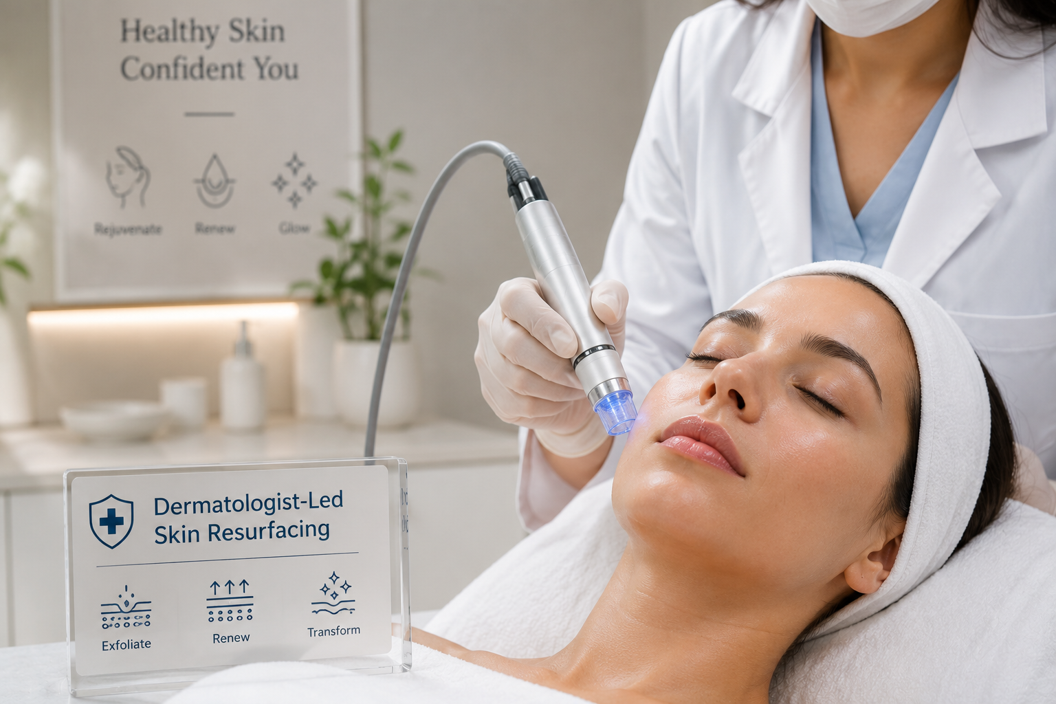 Aesthetic chemical peel skin application consultation