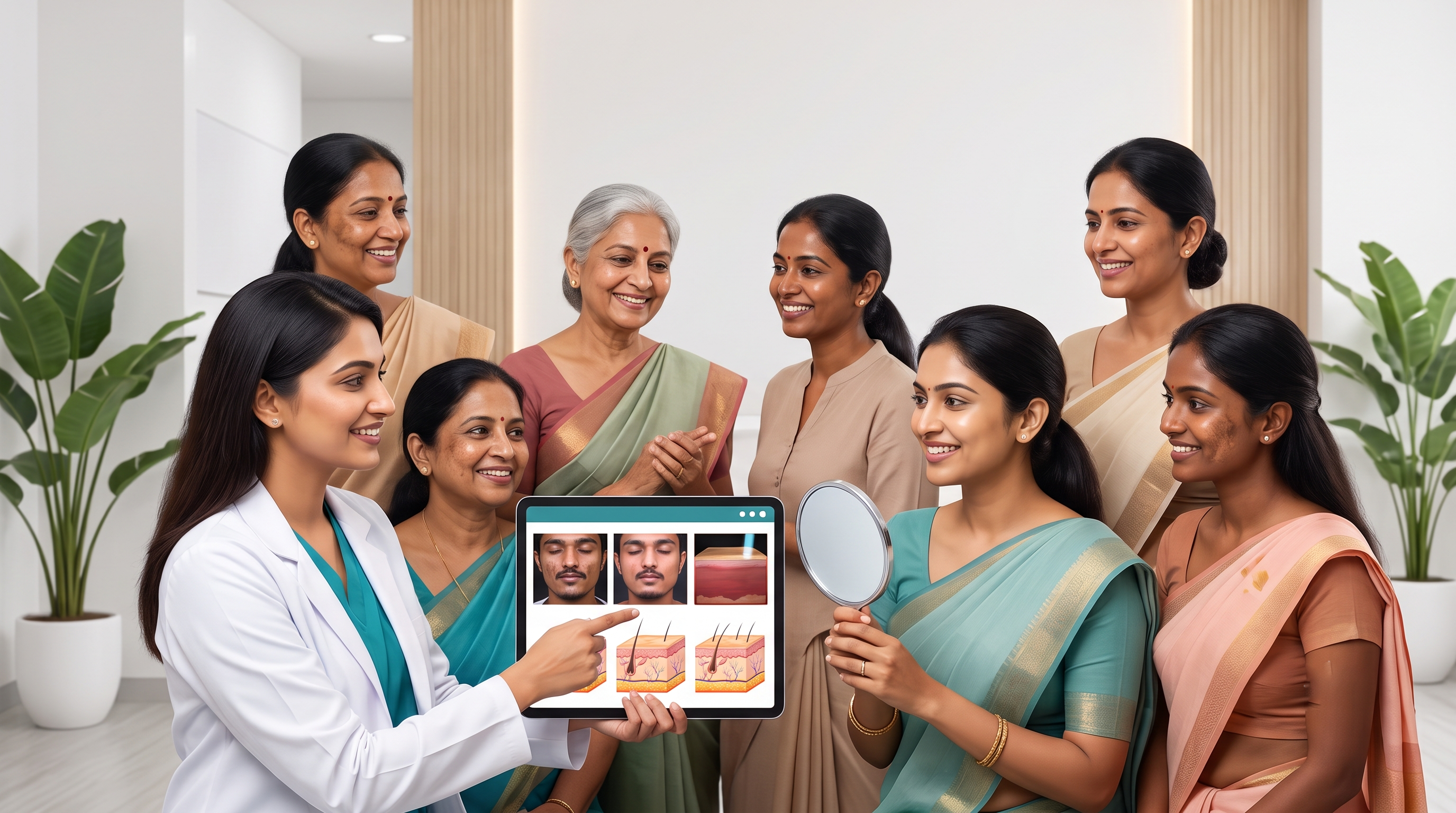 Clinical pigment correction glowing skin concept