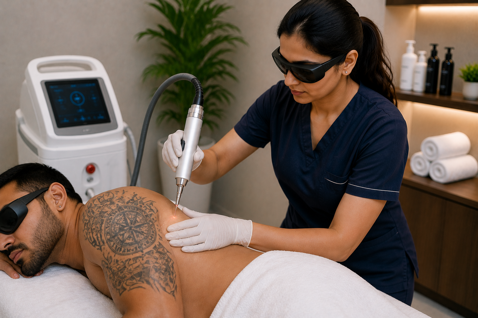 Clinical laser tattoo removal treatment